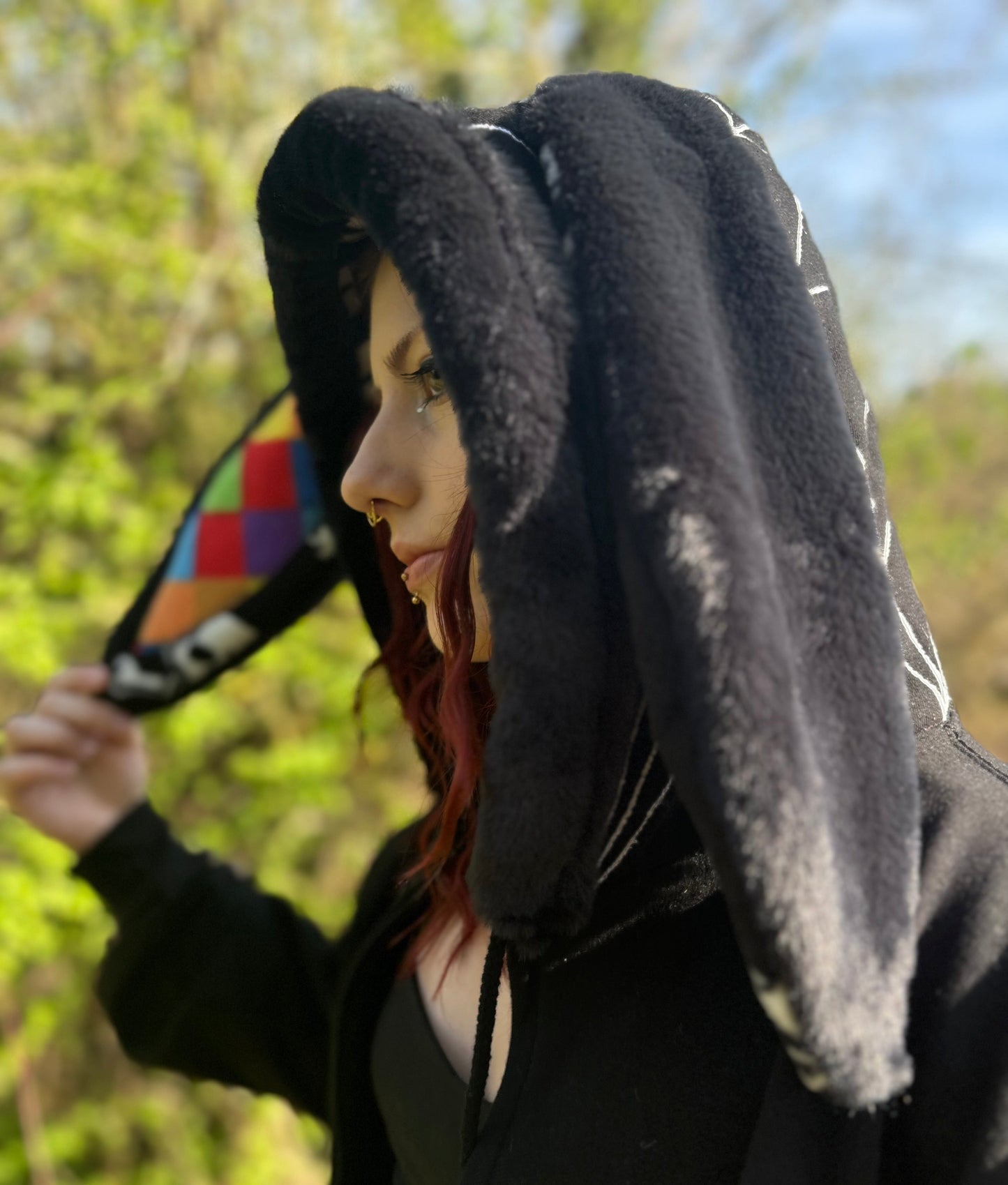 Bunny Ear Faux Fur & Fleece Zip Up