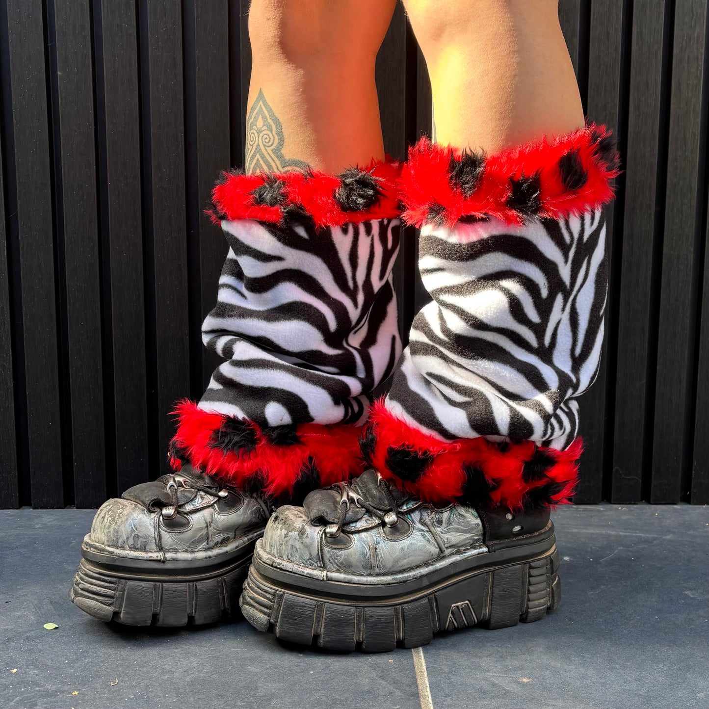 Zebra X Lady Bird Mid-Length Leg Warmers