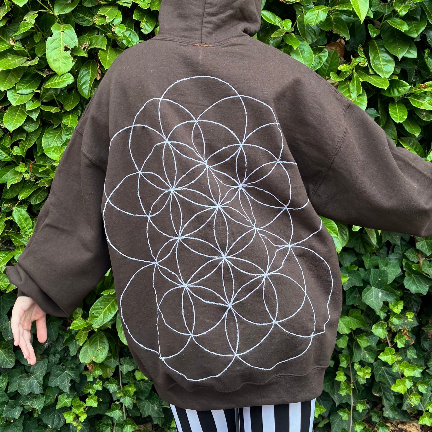 Brown Flower Of Life X Mandala Hoodie
