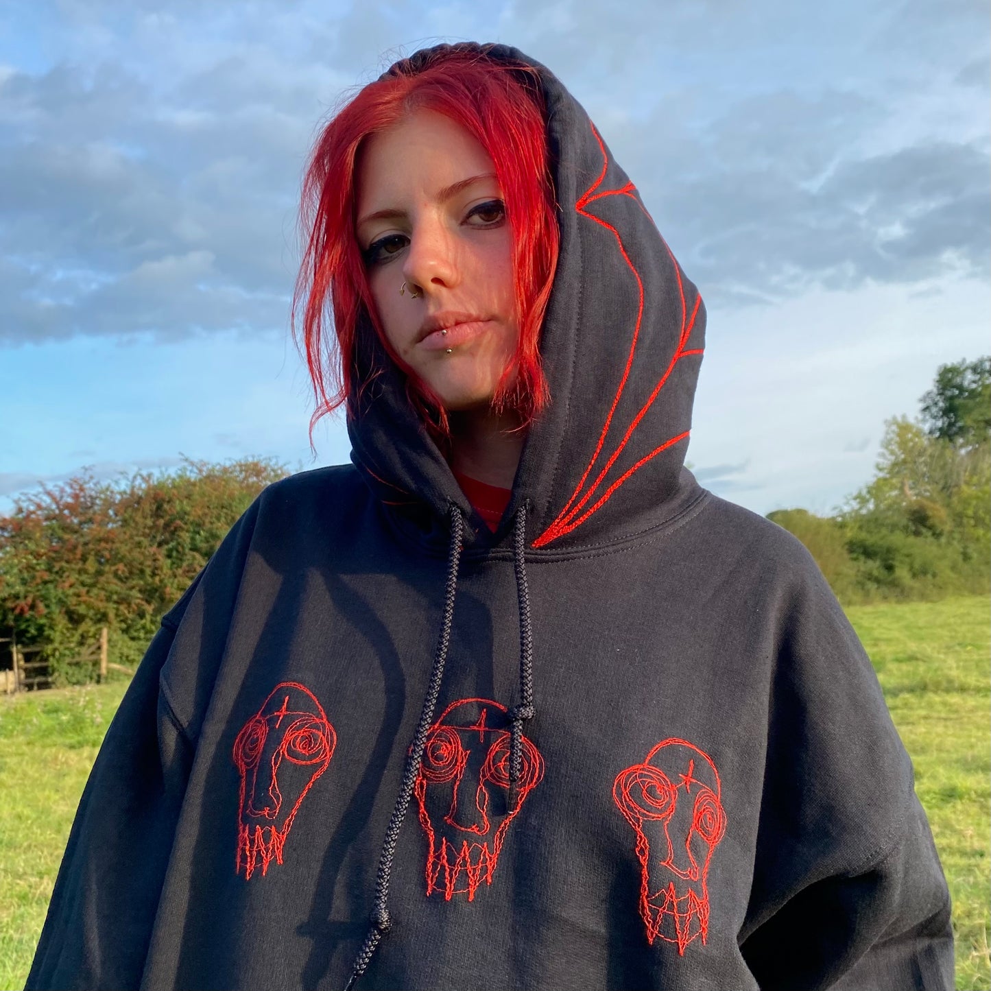 Custom Skulls or Angel/Devil Hoodie