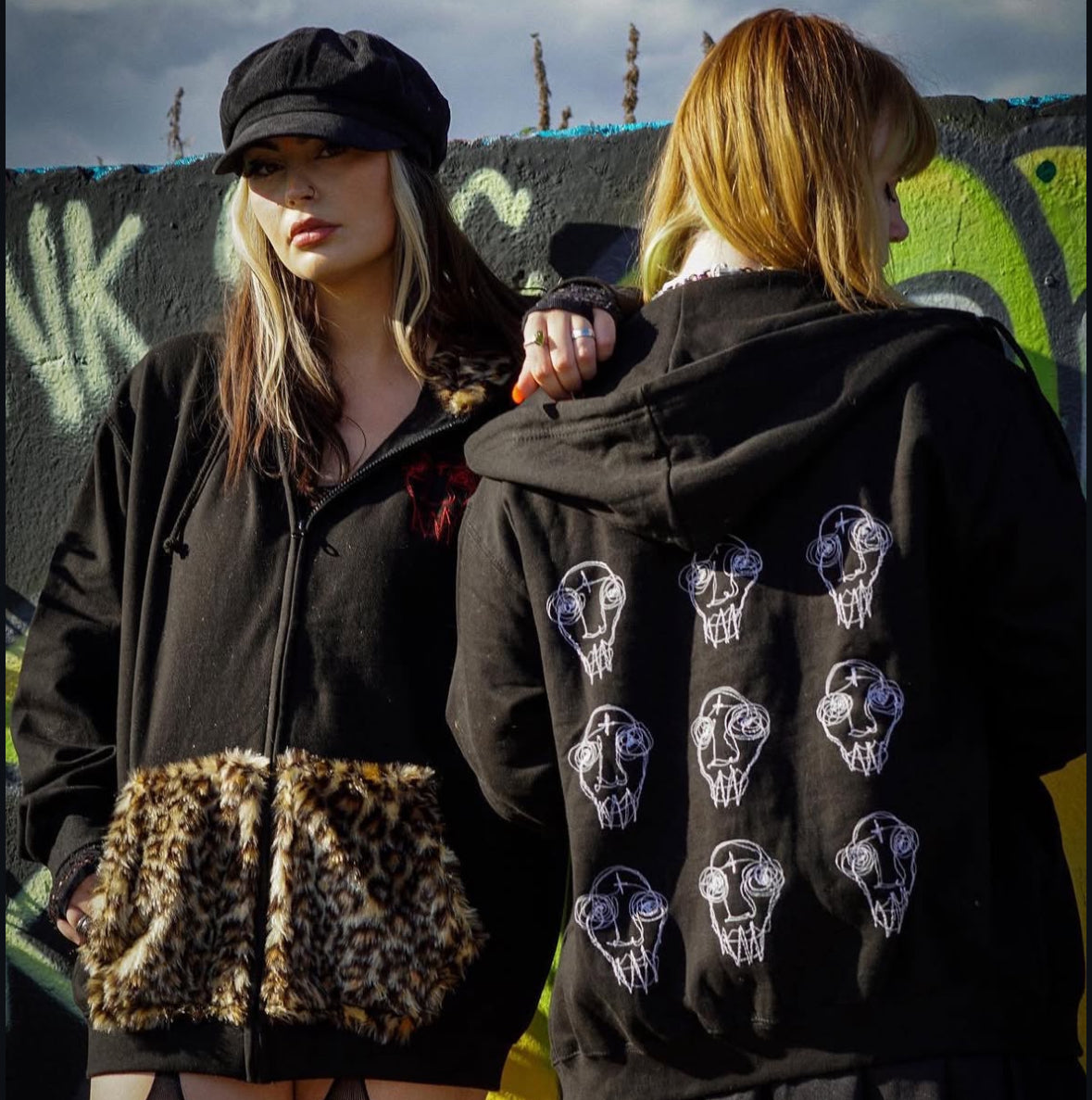 Skulls Hoodie or Zip Up