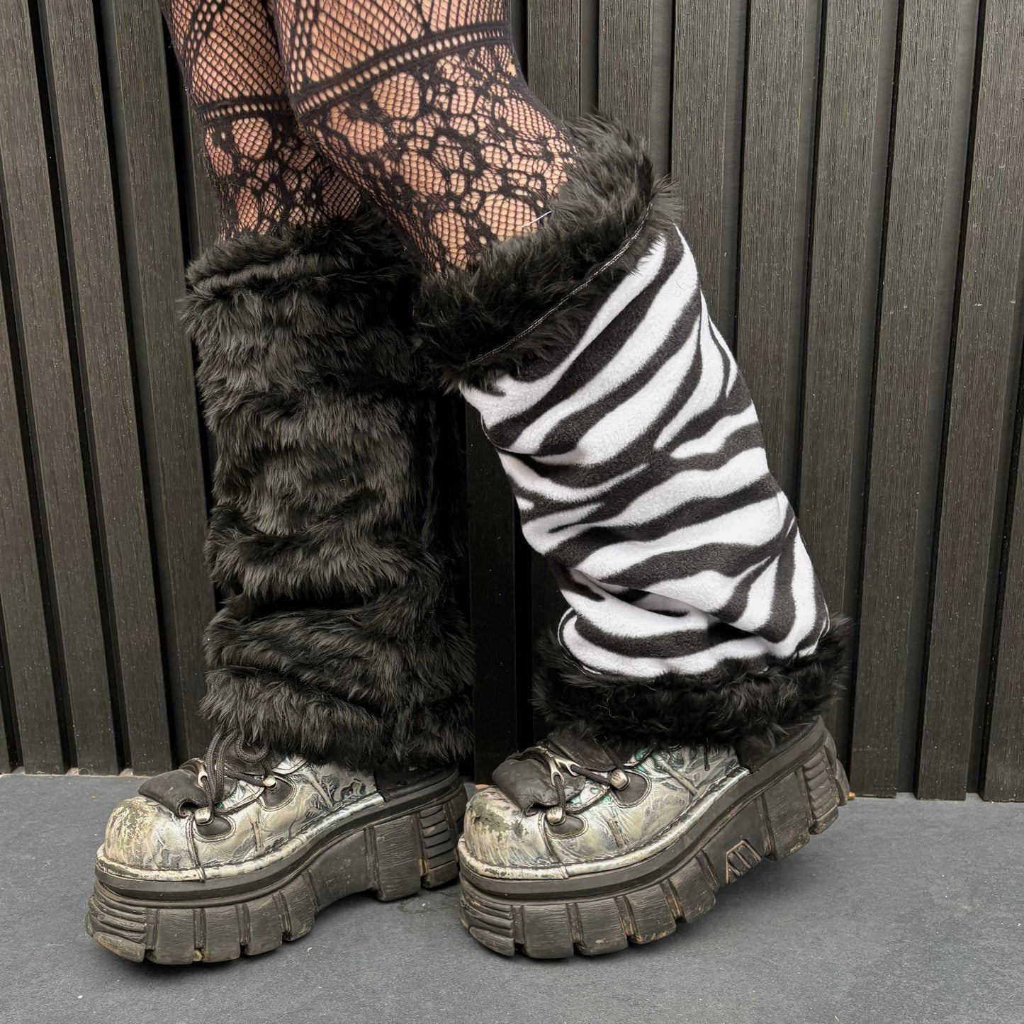 Custom Reversible Faux Fur Leg Warmers