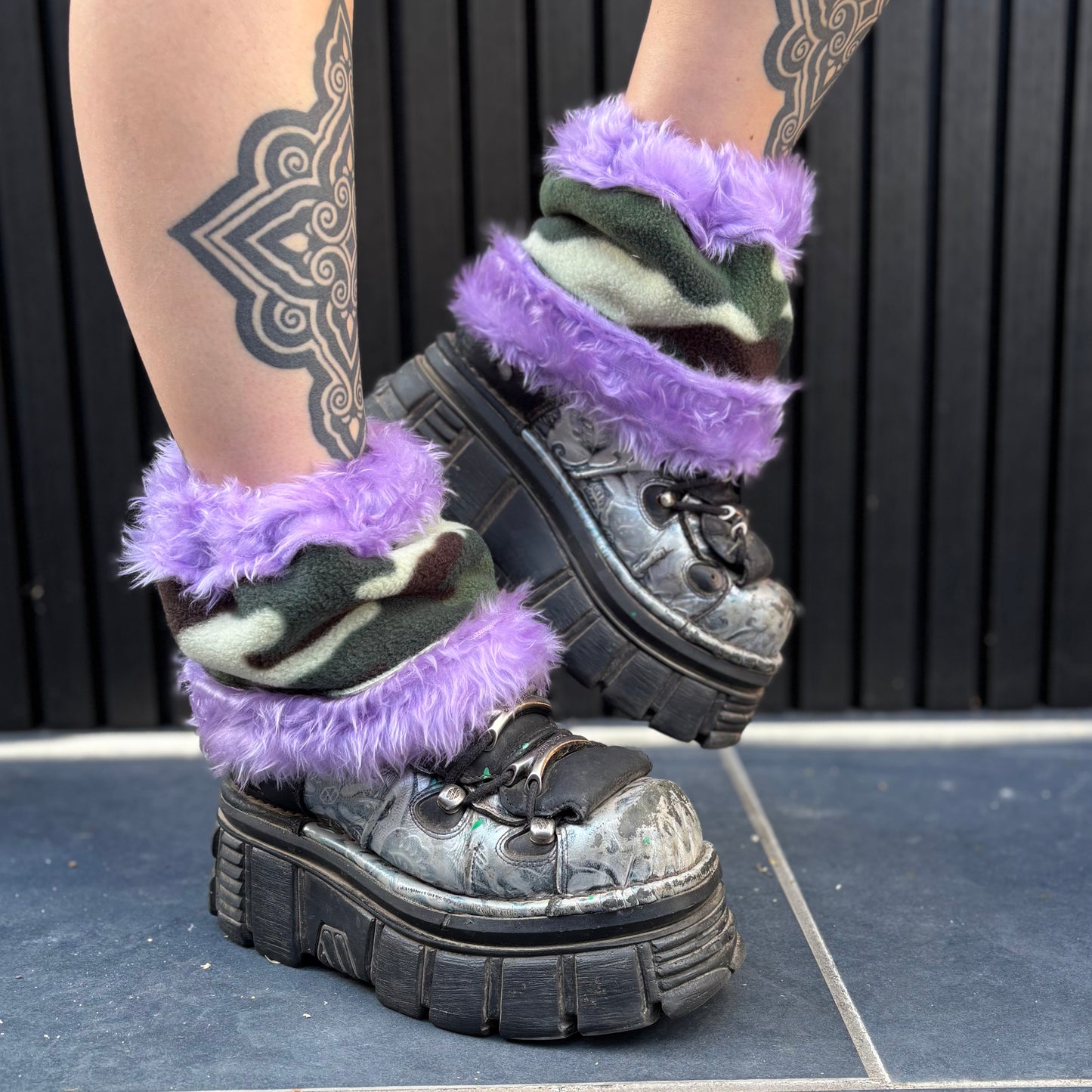 Lilac X Camo Reversible Boot Cuffs