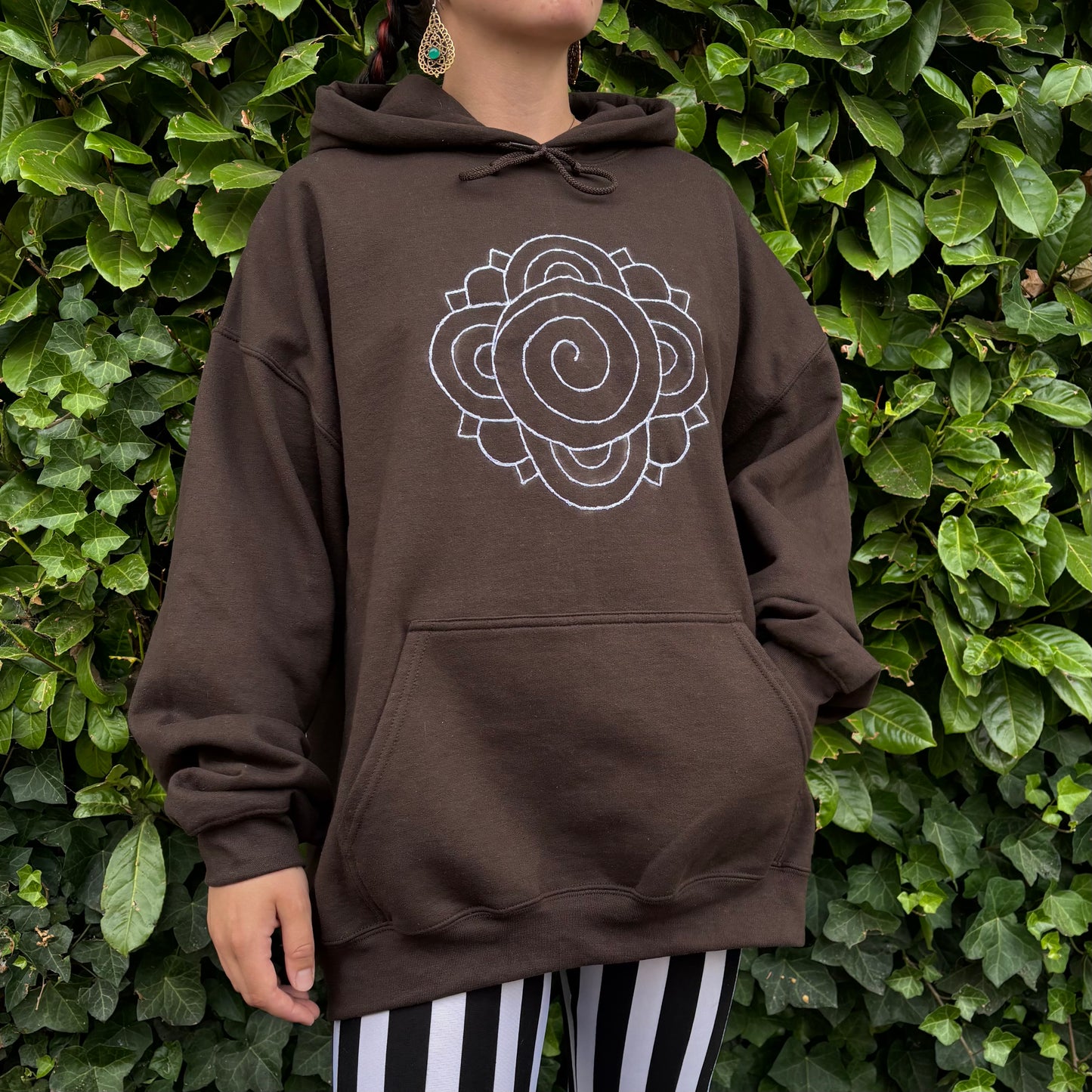 Brown Flower Of Life X Mandala Hoodie