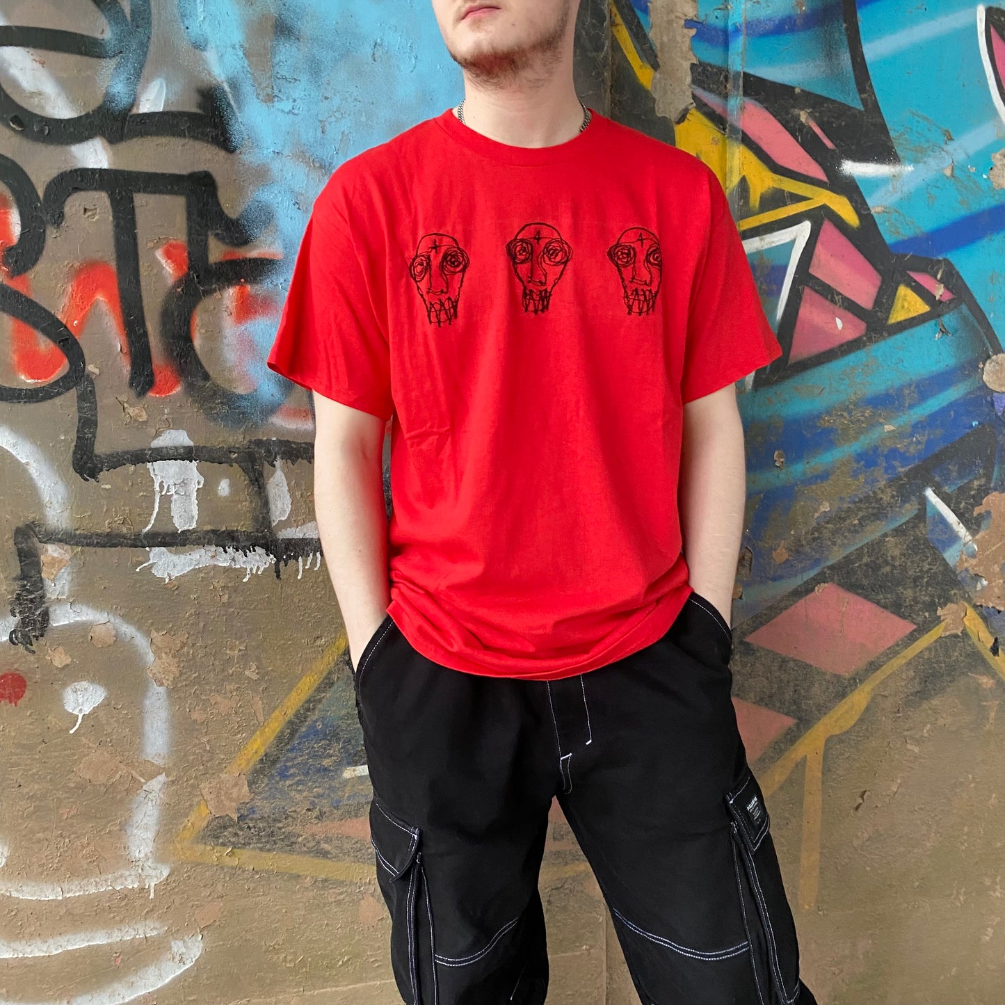 Red X Black Skulls T-Shirt