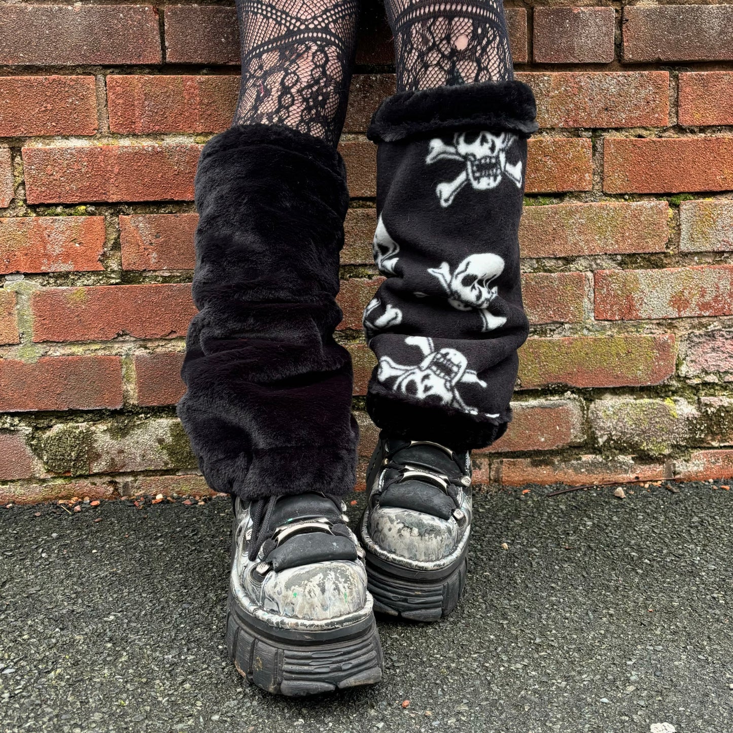 Custom Reversible PLUSH Faux Fur Leg Warmers