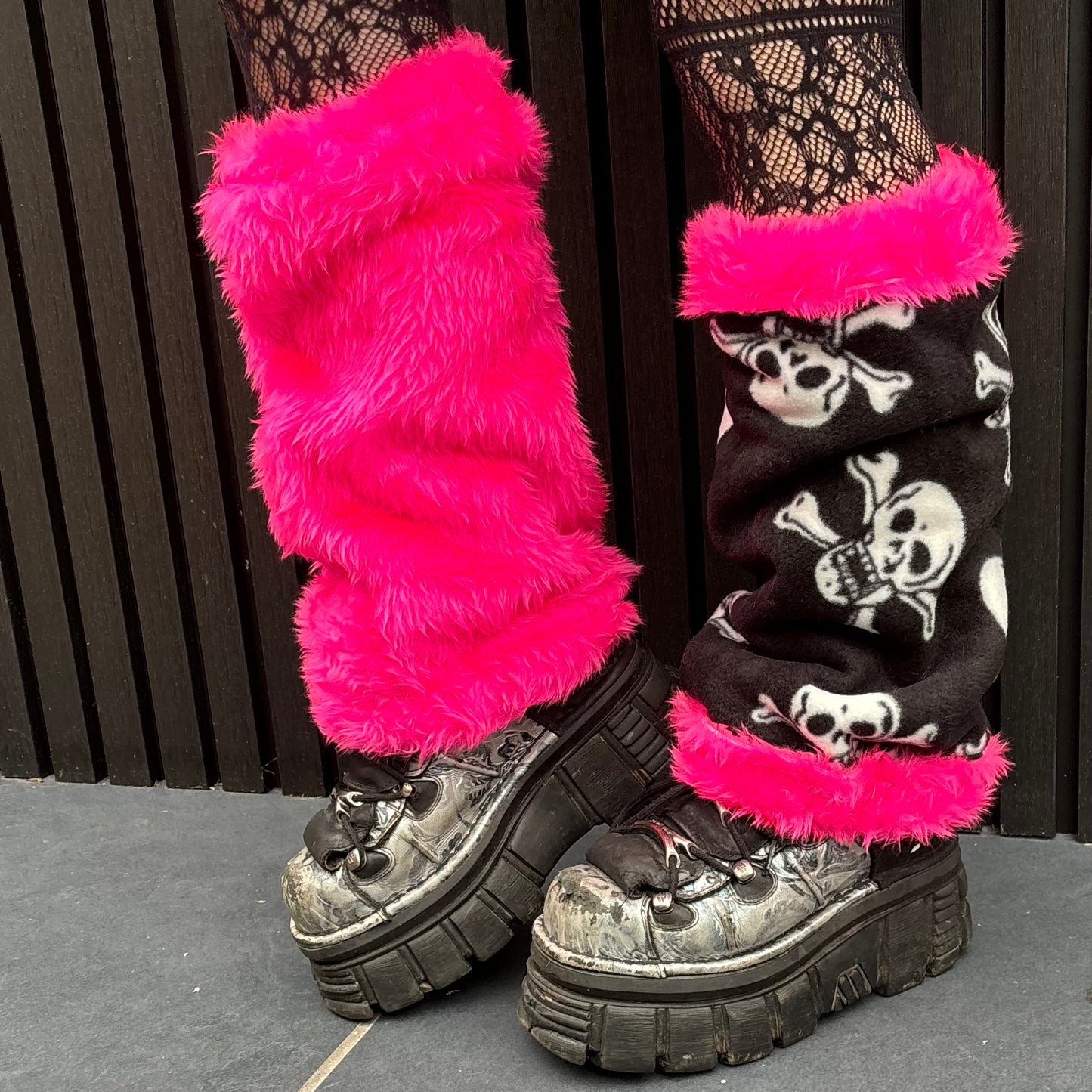 Custom Reversible Faux Fur Leg Warmers