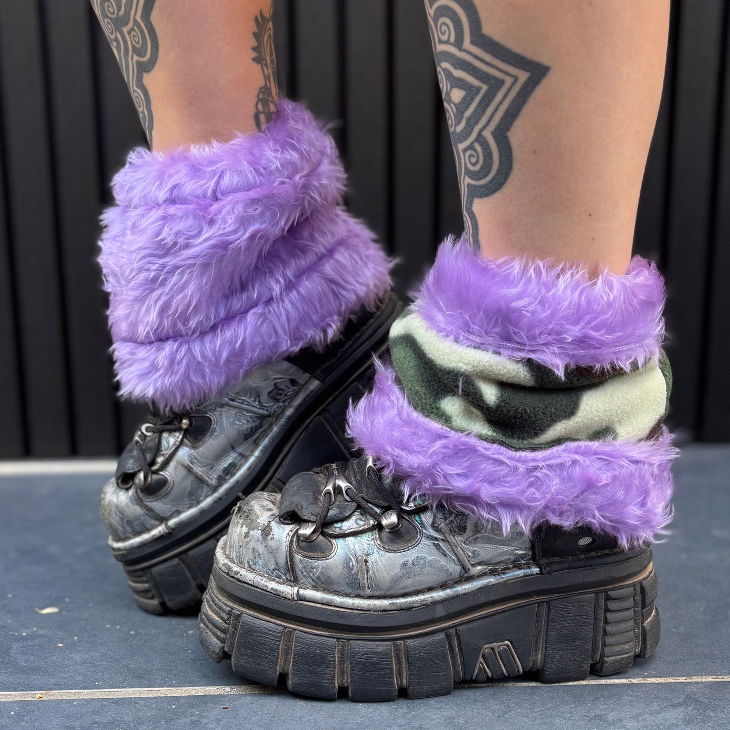 Lilac X Camo Reversible Boot Cuffs