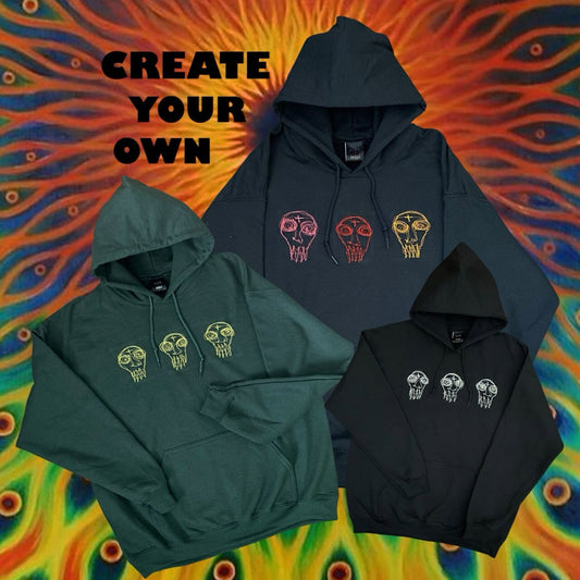 Custom Skulls or Angel/Devil Hoodie