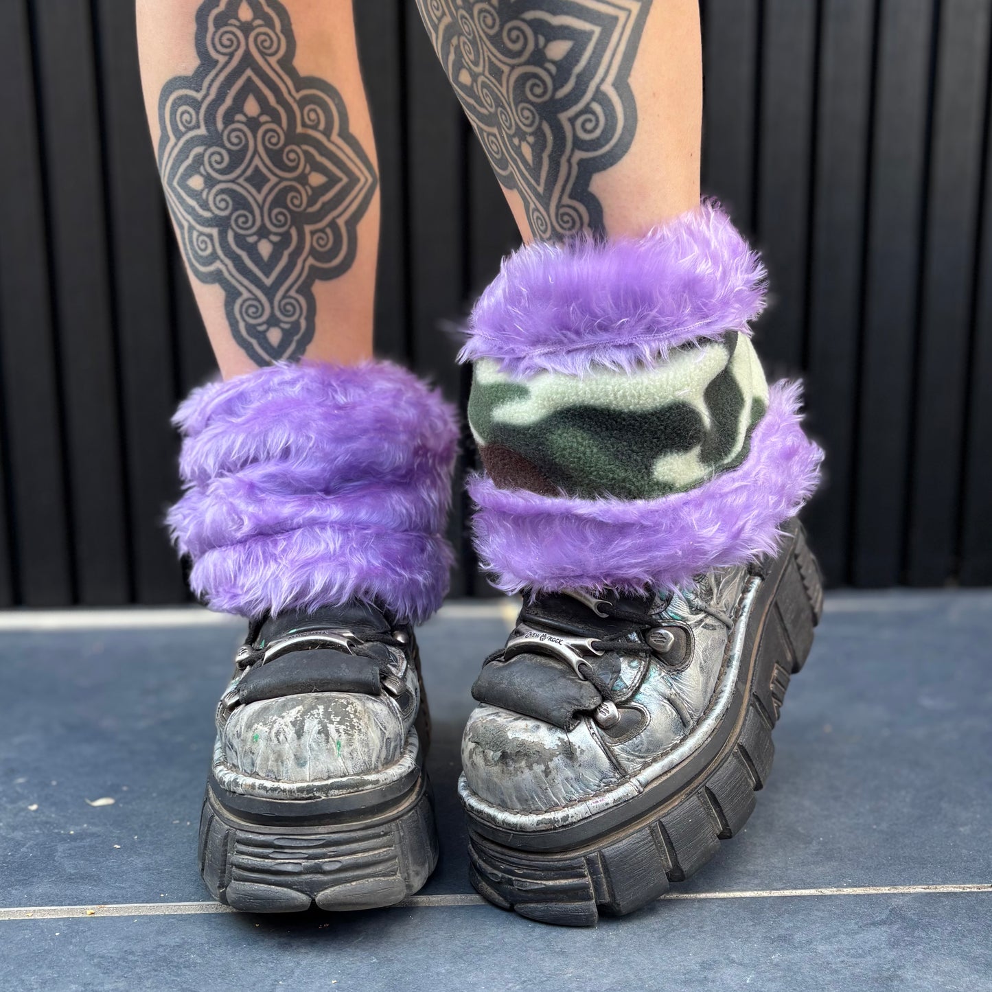 Lilac X Camo Reversible Boot Cuffs