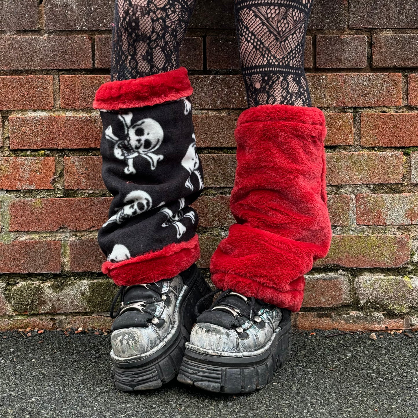 Custom Reversible PLUSH Faux Fur Leg Warmers