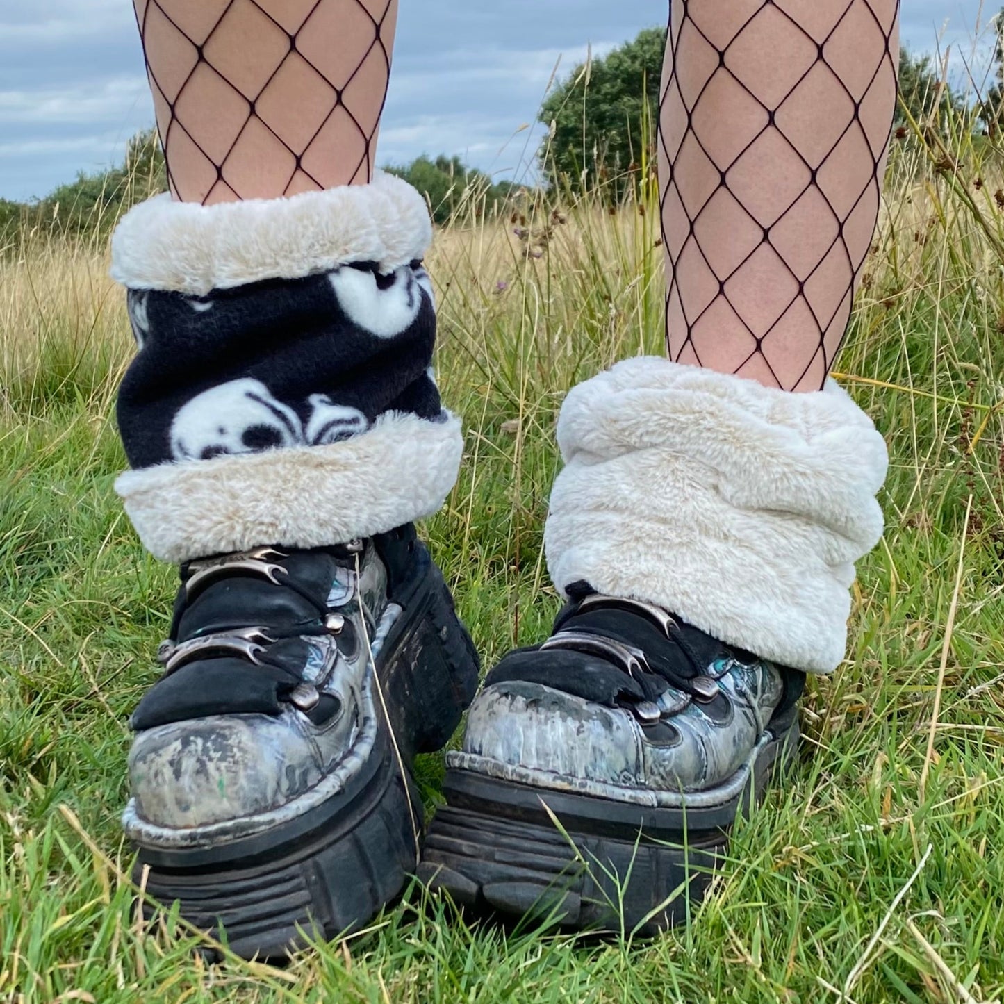 Custom Reversible PLUSH Faux Fur Ankle Warmers