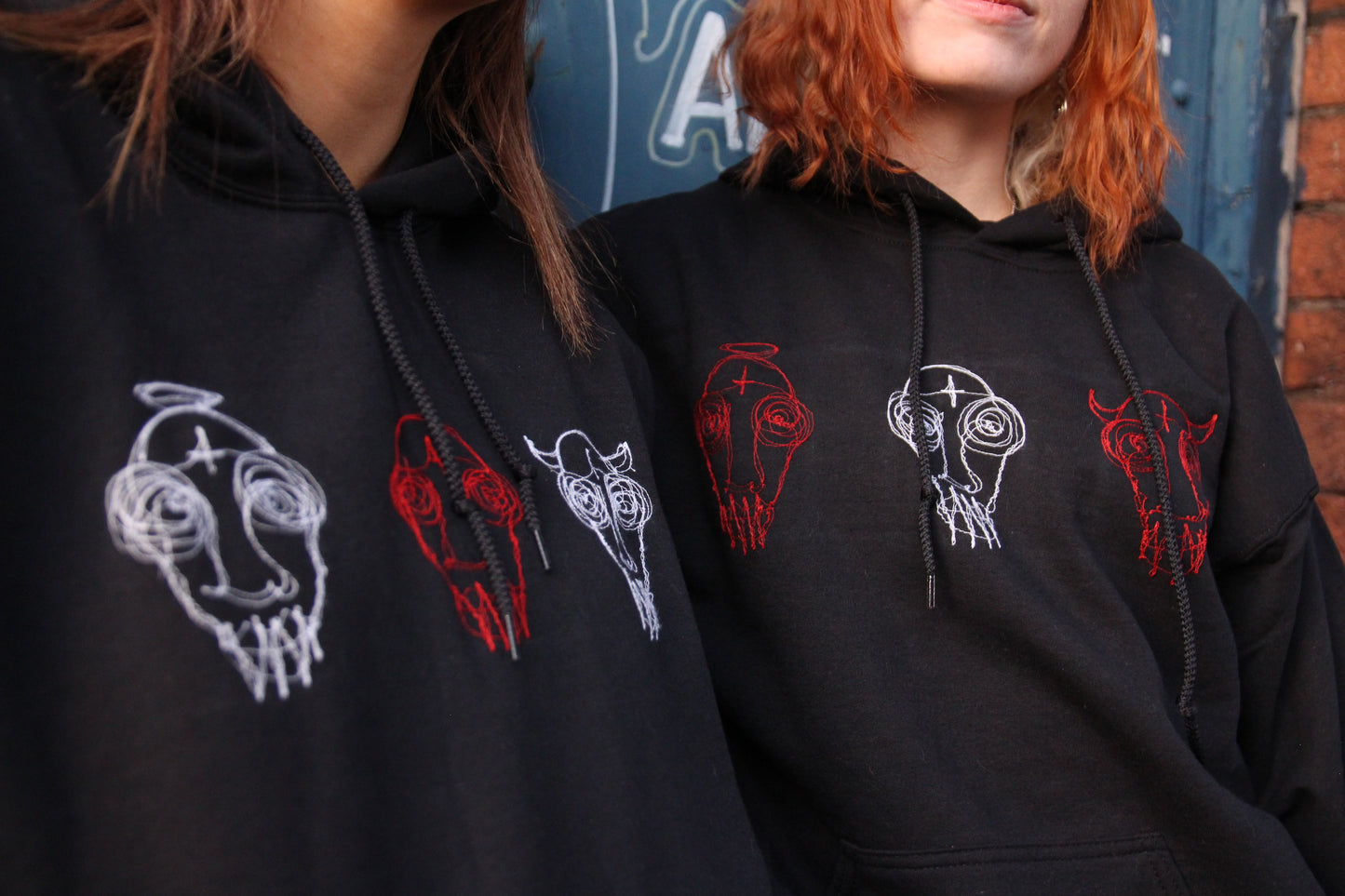 Custom Skulls or Angel/Devil Hoodie